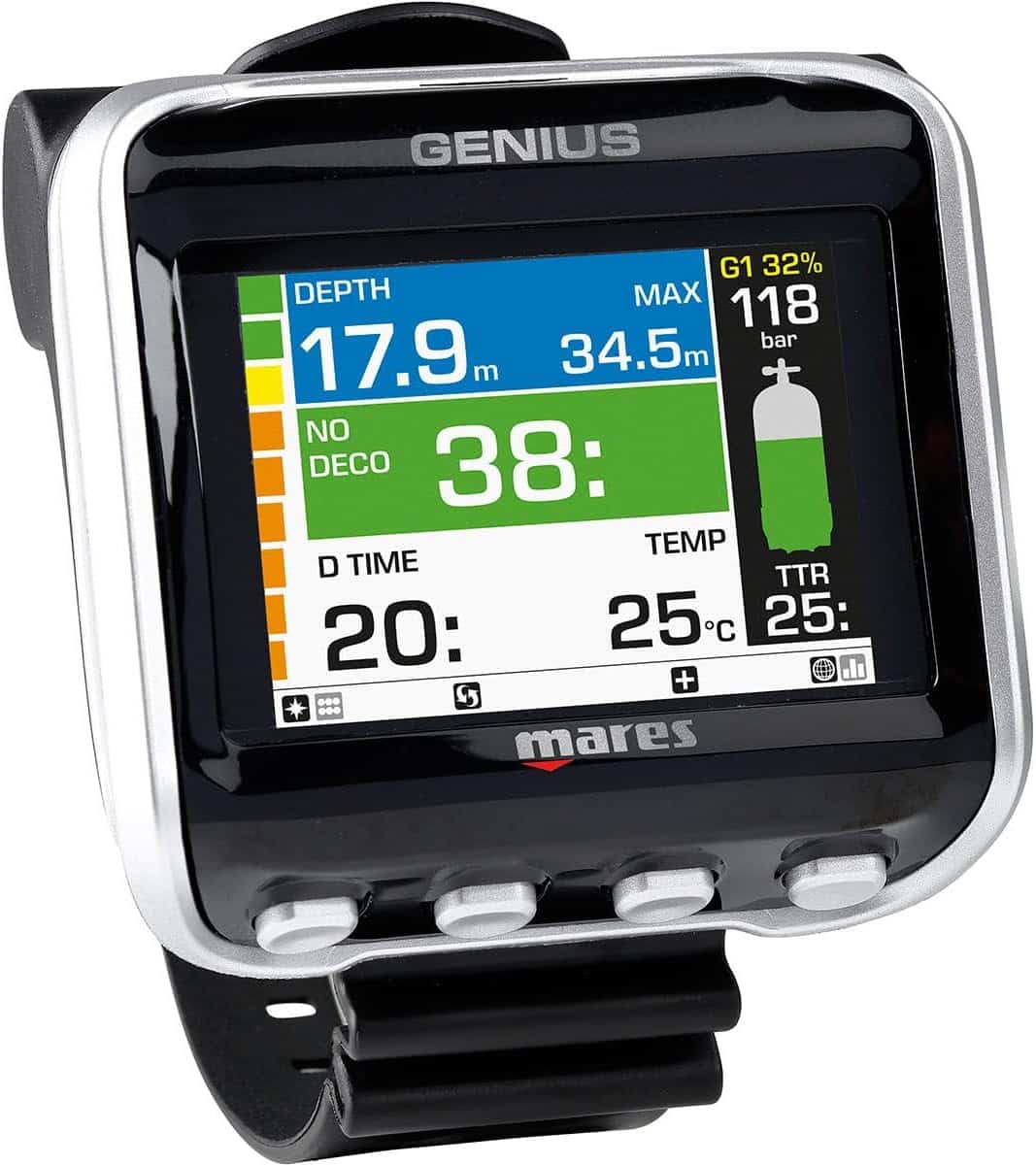 Mares Genius Wrist Computer with LED Transmitter
